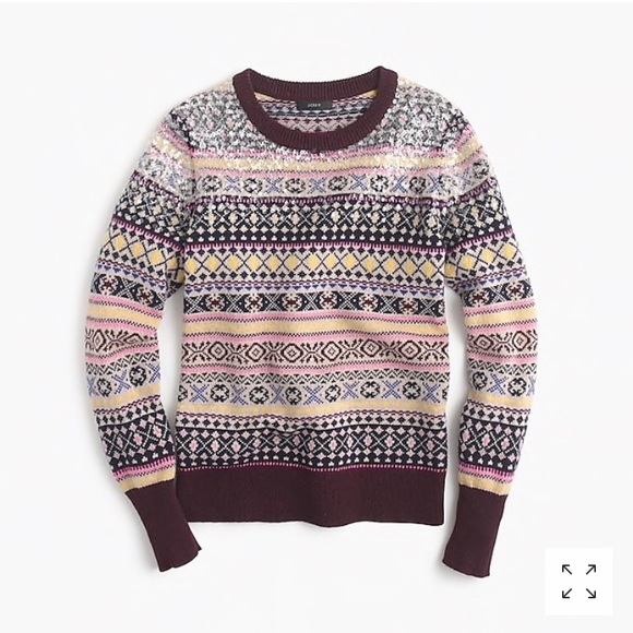 J. Crew Sweaters - J.Crew Sequin Fair Isle Nordic 100% Lambswool
